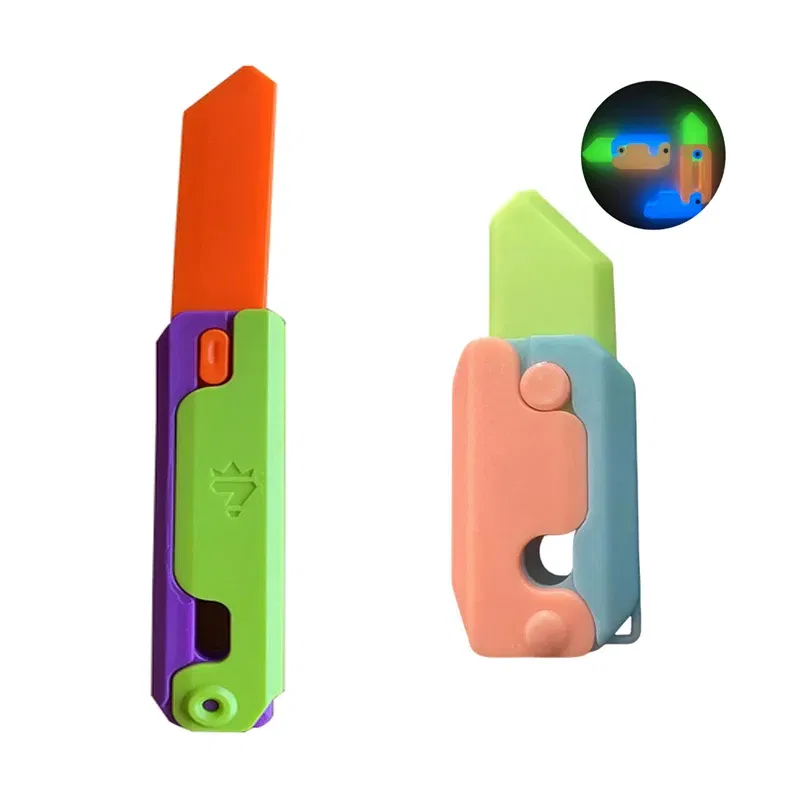 Color: WHITE, Ships From: CHINA - Gravity Folding Claw Knife Radish Knife 3d Printing Gravity Knife Small Radish Knife Push Card Decompression Fidget  Mini Toy