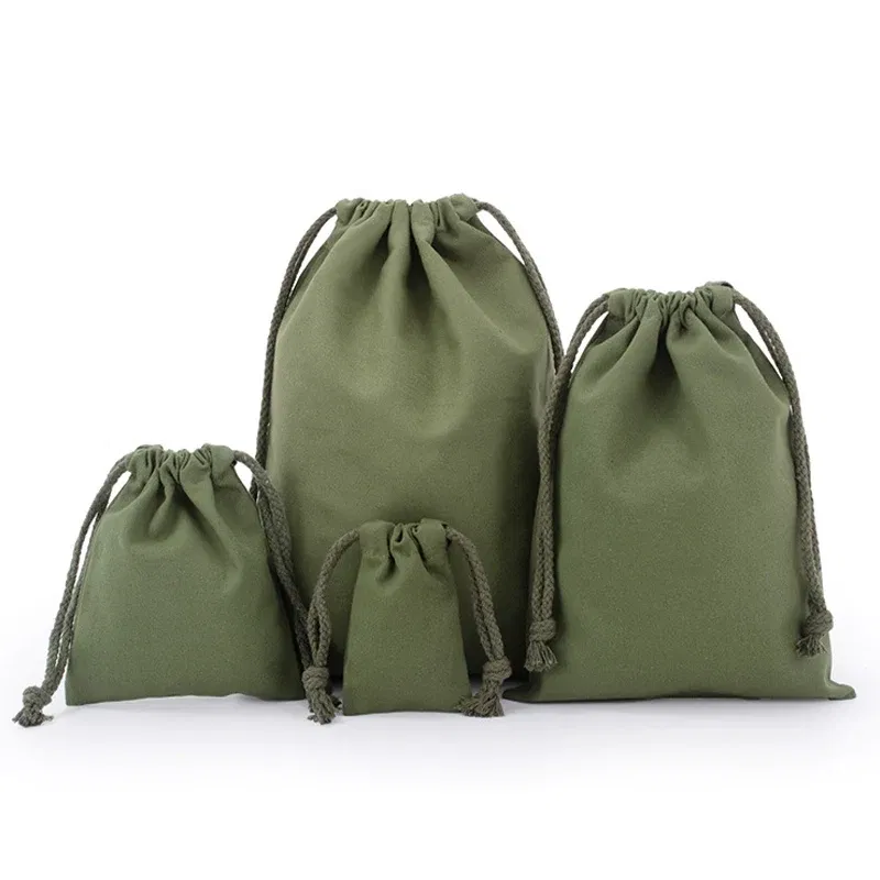 Cotton Drawstring Storage Bag White Canvas Bags for Candy Gift Package Pouch Reusable Home Sundries Organize Dustproof Sacks