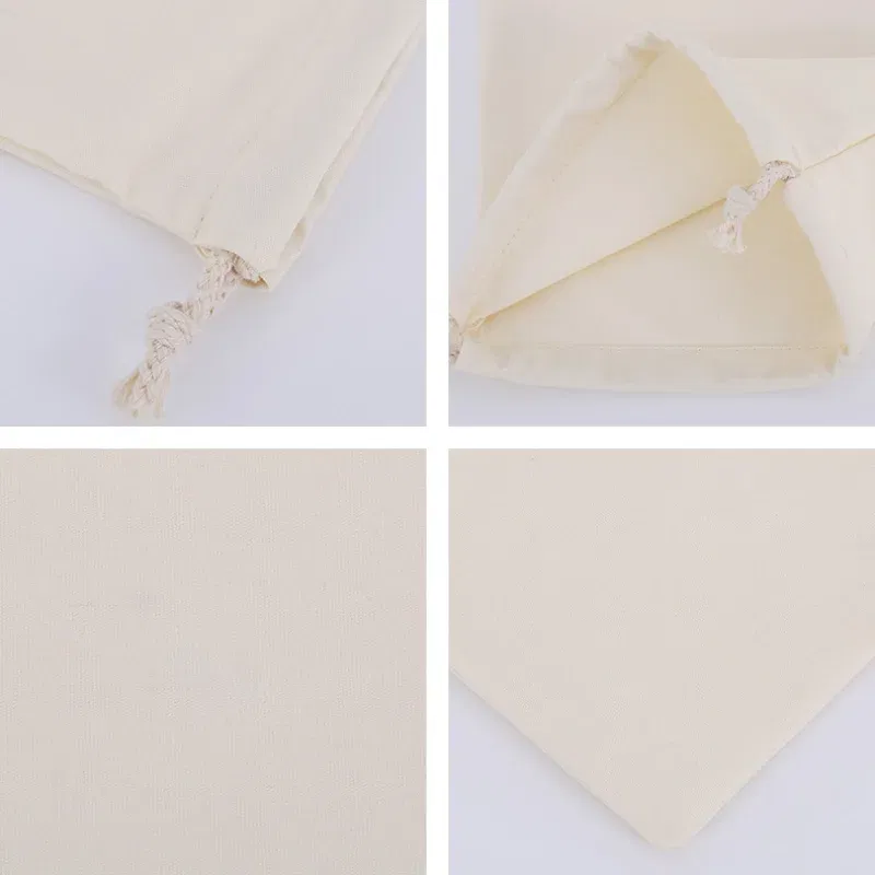 Cotton Drawstring Storage Bag White Canvas Bags for Candy Gift Package Pouch Reusable Home Sundries Organize Dustproof Sacks