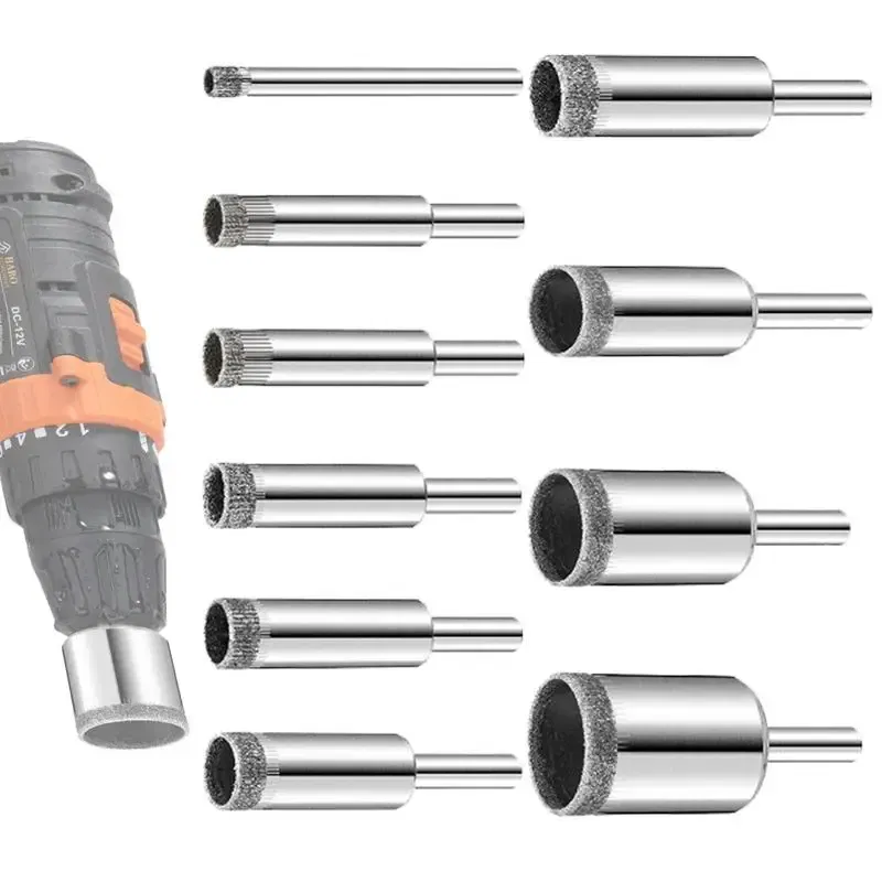 Ships From: United States, Color: Red - Diamond Hole Saw 10 Pieces Durable Grinder Hole Saw Diamond Drill Bit Hole Opener Hole Drill For Ceramic Glass And Tile