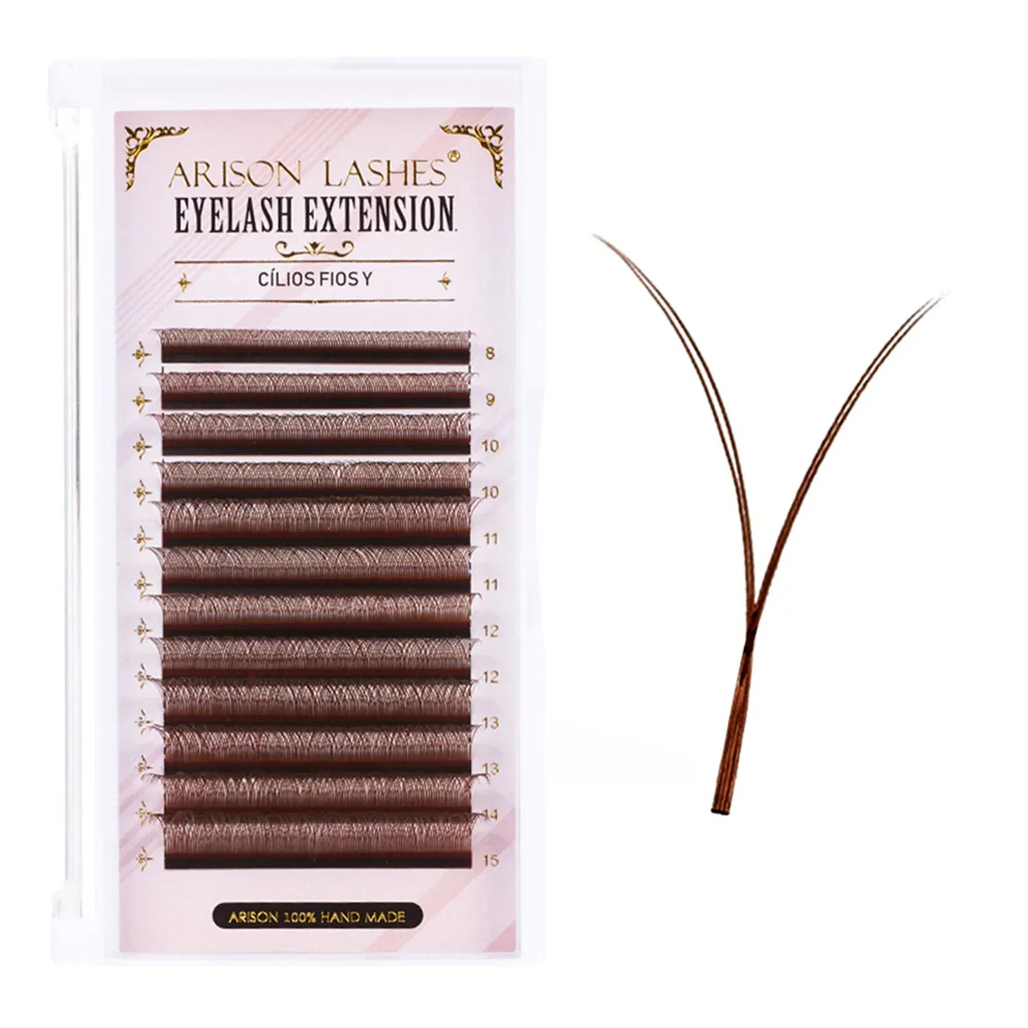 Color: Other, Curl: C, Thickness: 0.07mm, Length: 12mm - ARISON YY Lashes and 3D/4D/5D W Shape Lashes Brasileiro Premade Volume Eyelashes Extension Soft Thin Easily Grafting Extension