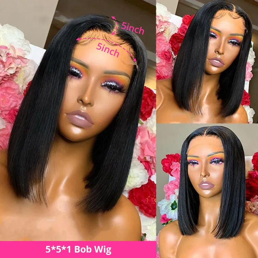 Hair Color: F2/33, Ships From: CHINA, Stretched Length: 8inches - 180% Short Bob Wig Lace Front Human Hair Wigs For Women Human Hair Bone Straight Human Hair Wig Transparent Lace Frontal Wig