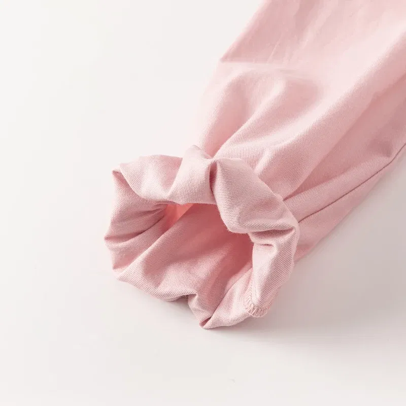 Color: Pink, Kid Size: 10 - Dave Bella Girl's Princess Dress Children 2024 New Spring Comfortable Casual Fashion Pure Cotton Sweet Gentle Pink DK1248025