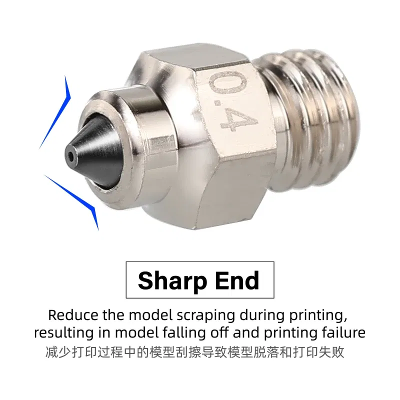 Color: WHITE, Size: 0.4mm - Mellow DLC Hardened Steel & Copper Wear Resistant Bimetal HC Nozzle For V6 / Volcano /Mk8 Hotend Neptune4 K1 Nozzle 3D Printer