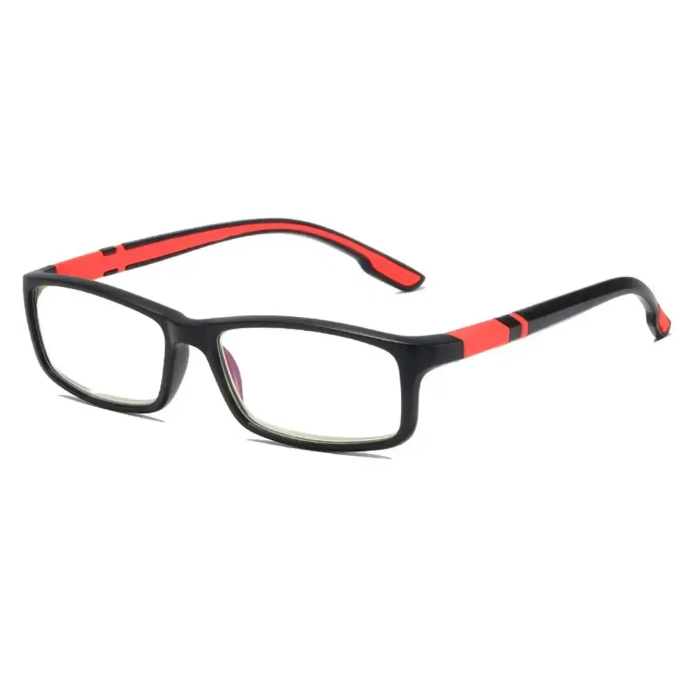 Frame Color: GRAY, Eye Prescription: +100 - Reading Glasses Men Fashion Sports Anti-blue Light Blocking Reading Eyewear Grey Red TR90 Frame Presbyopia Eyeglasses