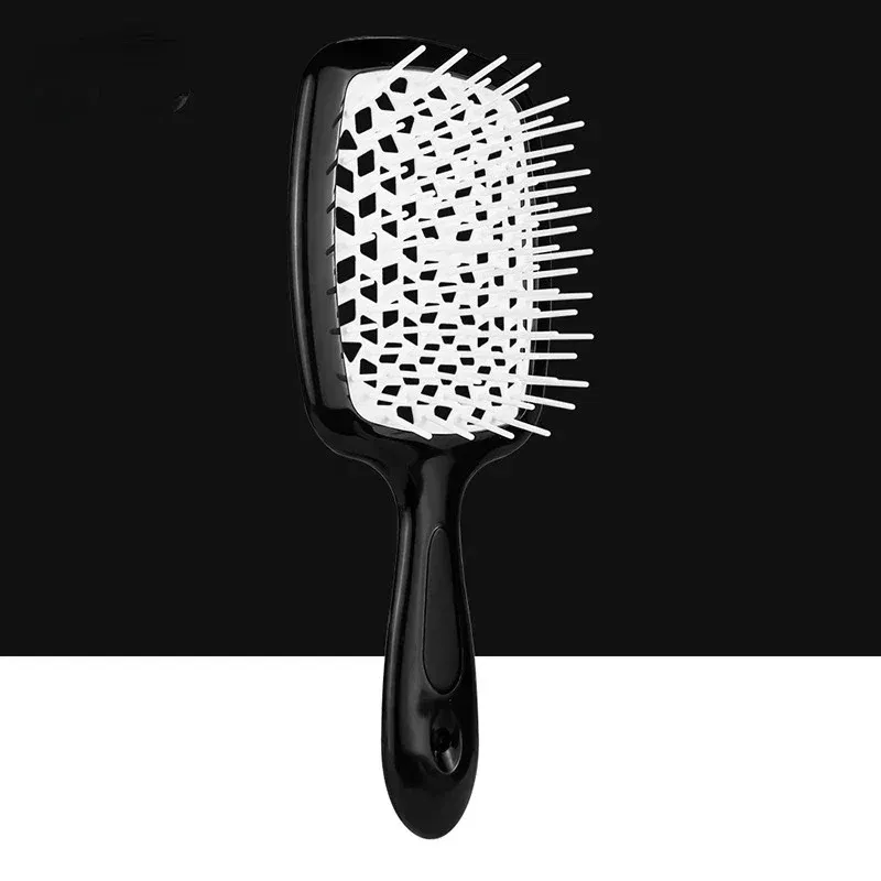 Color: PURPLE - Scalp Massage Combs for Women Salon Hair Brush Air Cushion Combs Hair Comb Ponytail Combs Hollowing Out Fashion Hair Accessories