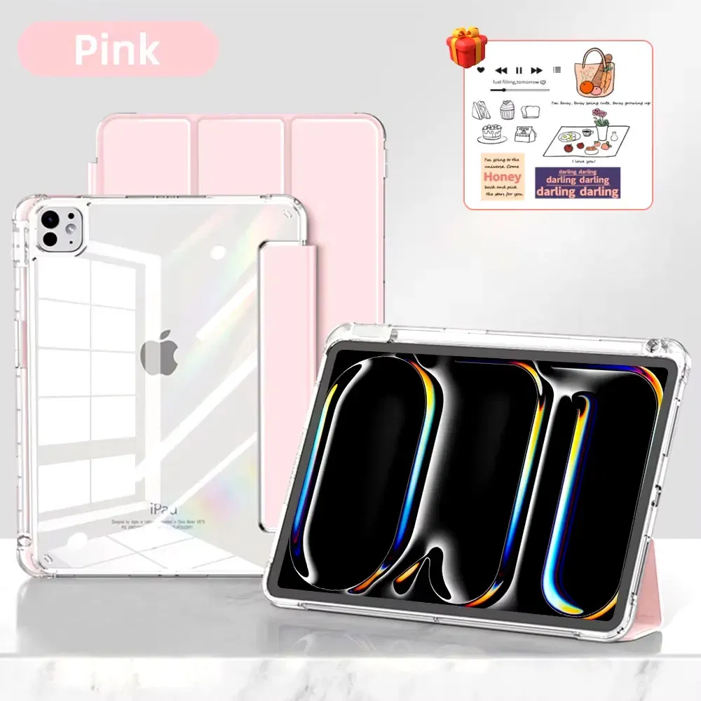 Color: WHITE, Size: nine - For iPad Air 5 Case 2024 Air 6 11 iPad Pro 11 12.9 13 10 Gen 10.2 9th 8th 7th 9.7 6th 5th Mini 7 6 Smart case with pen Holder