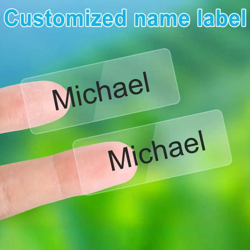 Color: Light Grey - Transparent Waterproof Name Stickers for School-Custom Labels,Multilingual Text, Kids DIY Crafts & Sports Bottle Marking