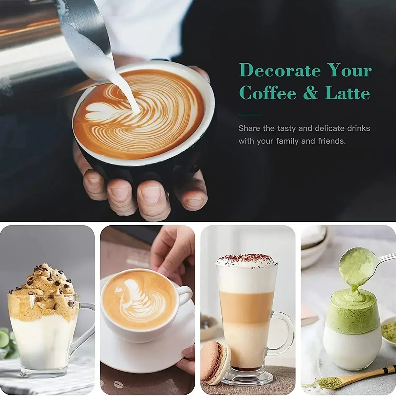 Color: black - 2 in 1 USB Rechargeable Electric Egg Beater Whisk Coffee Mixer Double Heads Milk Frothers  Baking Stirrer Kitchen Gadgets