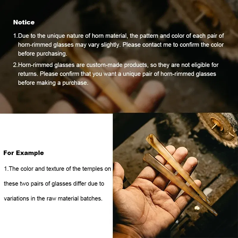 2025New highend pure titanium buffalo horn glasses leg business men casual halfframe glasses support custom prescription glasses