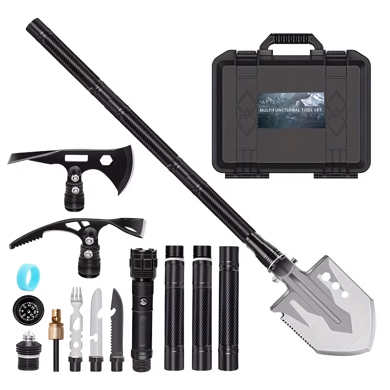 Garden Tool Axe Hatchet 3 Heads in 1 Folding Shovel Comes with Carry Case (Batteries Not Included) – Versatile All-in-One Gardening Solution