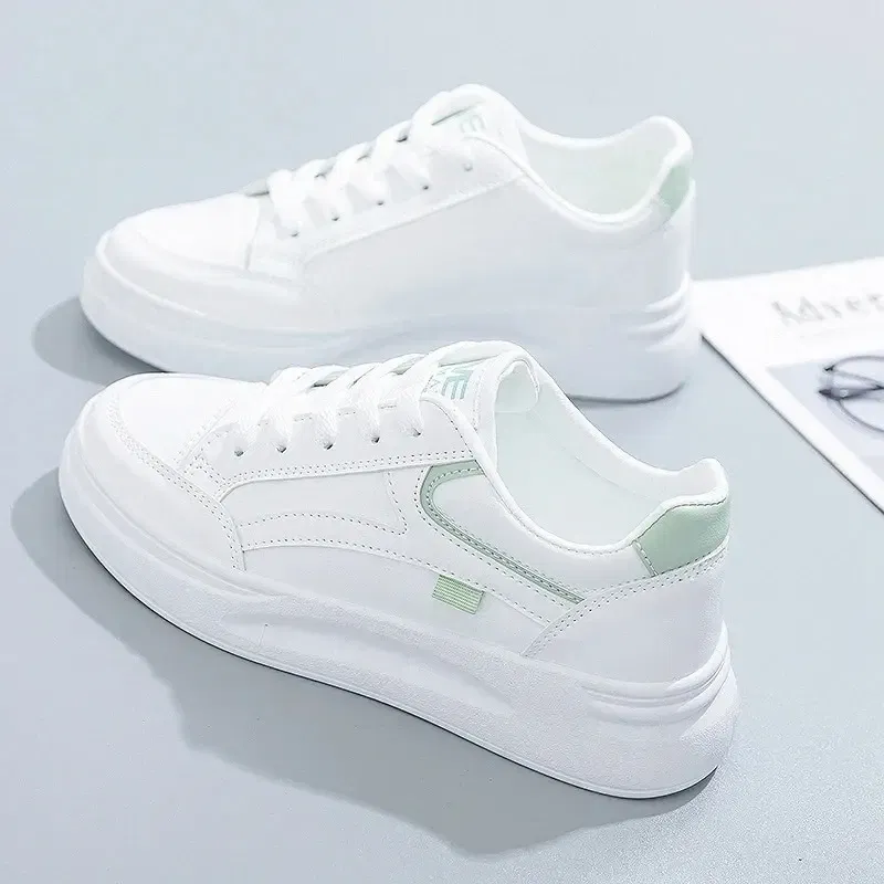 Shoe Size: 40, Color: WHITE - Fashion Women's Shoes Summer Thick Sole White Spring Autumn Breathable Platform Tennis Woman Runing Shoes Female Casual Sneaker