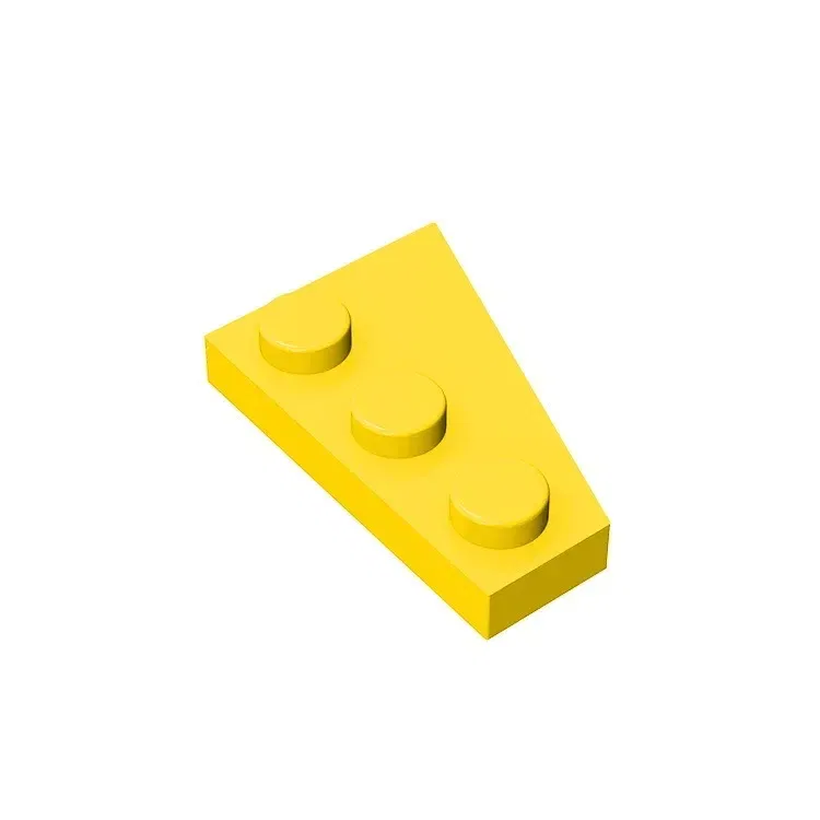 Color: WHITE - Gobricks GDS-546 Wedge, Plate 3 x 2 Left  compatible with lego 43723 pieces of children's DIY Assemble Building Blocks