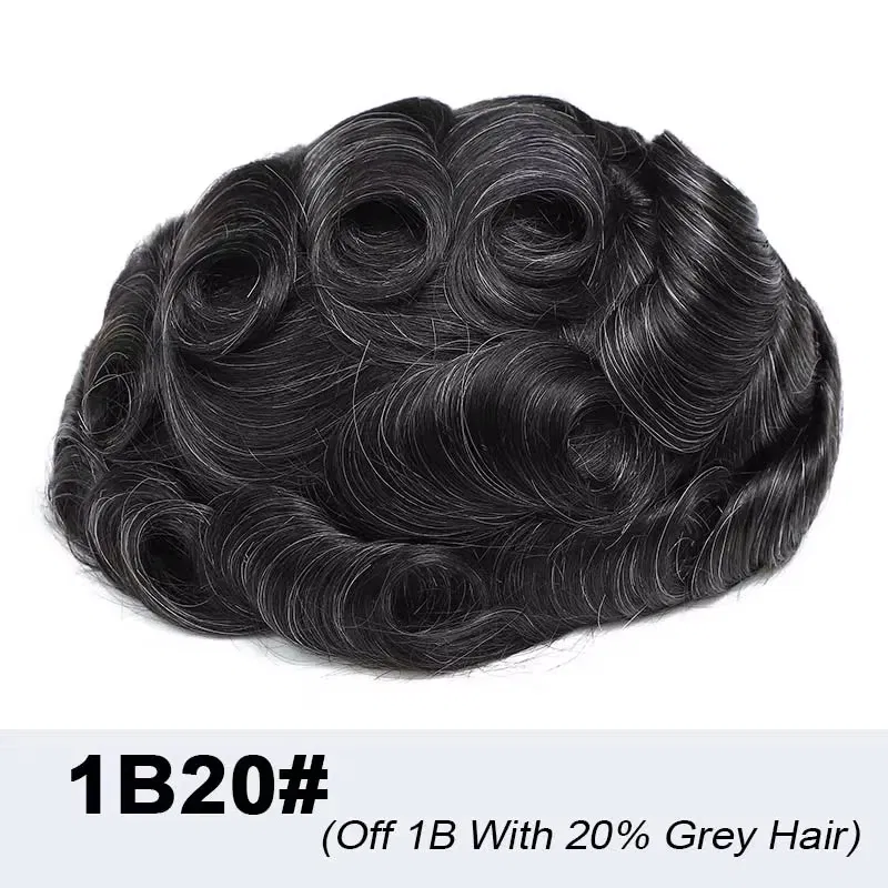 Toupee for Men Human Hair Pieces for men silk straight hair replacement system in 10x8" base size Thin skin PU hair prosthesis