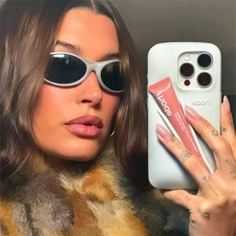 Color: Beige, Material: POLYESTER - Lipstick Soft Silicone DIY Rhode Phone Case for IPhone 16 Pro Max 16Pro 16Plus Portable Lip Gloss Holder Ins Hot Cover