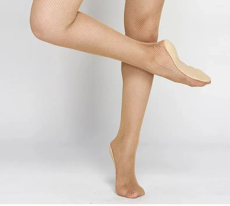 Color: Blue, Size: M - Professional Hard Mesh Tights Latin Dance Fishnet Stockings Competition Special Pantyhose Sole Non Slip Bone Line Oxford Socks