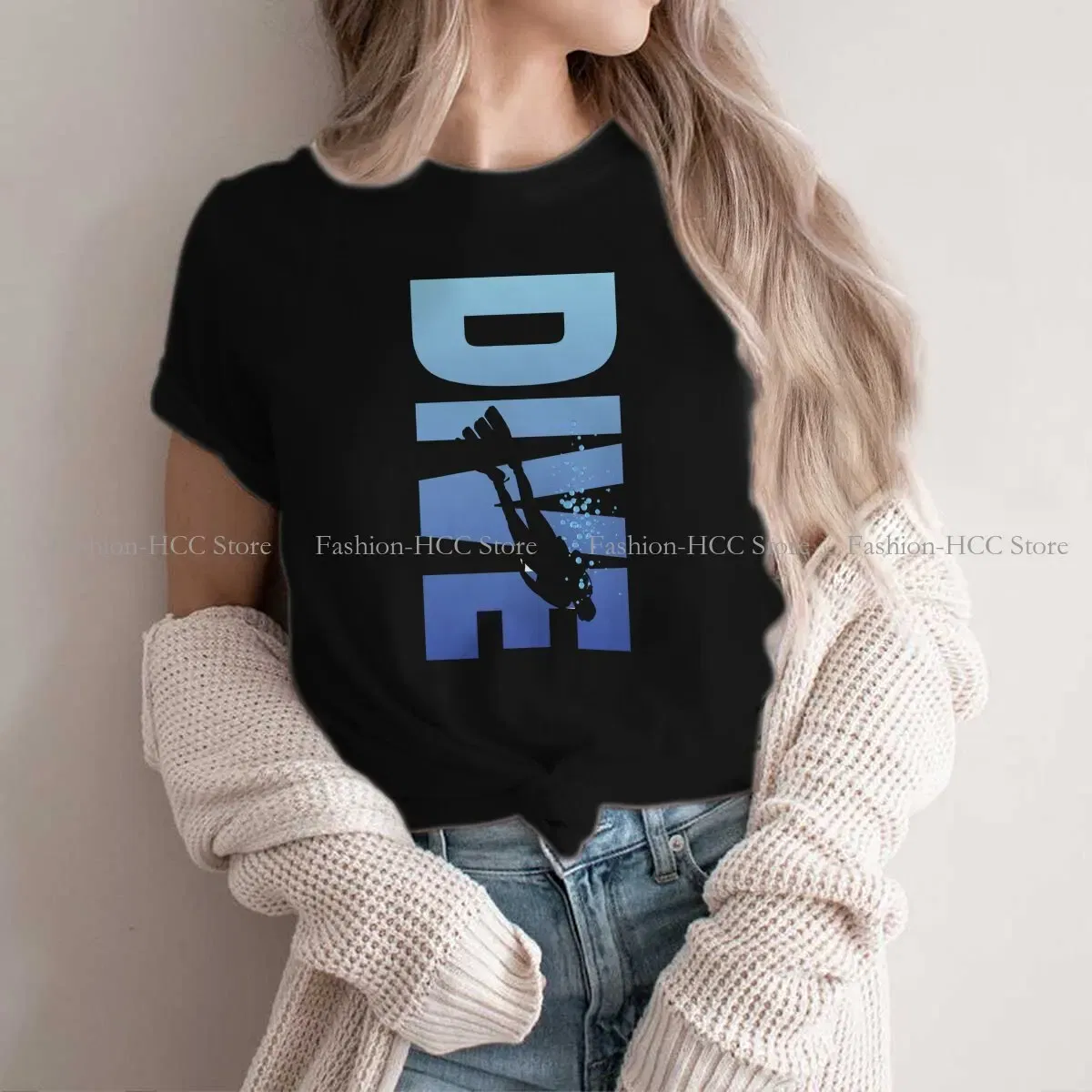 Color: WHITE, Size: XXXL - Deep Blue Sea Unique Polyester TShirt Dive Scuba Diving Top Quality New Design Gift Clothes T Shirt Short Sleeve