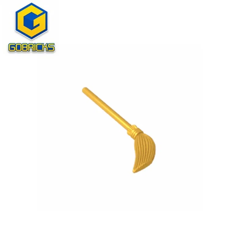 Color: Blue - Gobricks GDS-2075 Minifig, Utensil Broom compatible with lego 4332 Technical gifts Assembles Building Blocks Liftarm Modified
