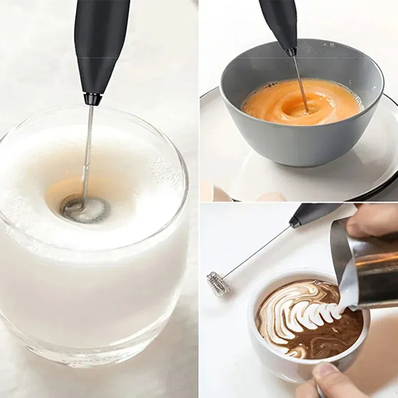 Color: Pink - 2-in-1 multi-function USB Rechargeable Electric Egg Beater Baking Mixer Milk Frother Kitchen Gadgets Coffee Stirrer Tools Dining