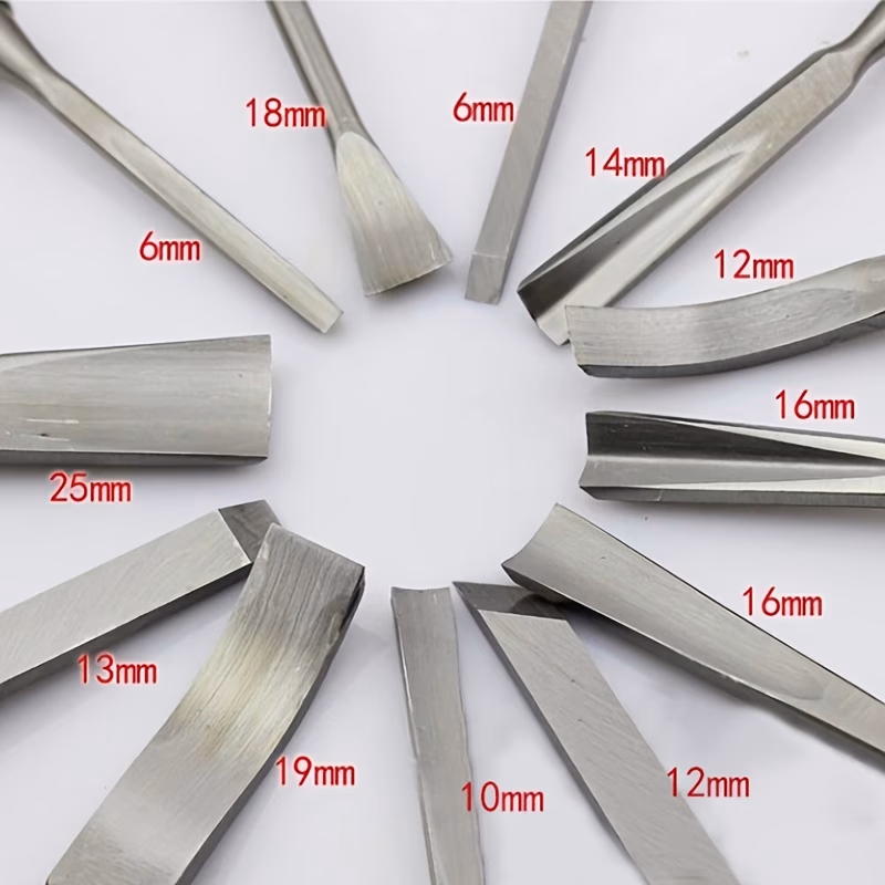 12pcs Professional Woodworking Chisel Set – Heavy-Duty Construction with Sharp, Durable Blades