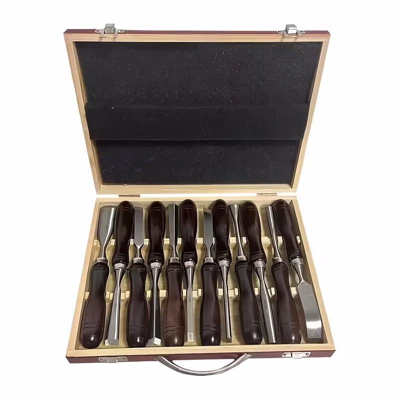 12pcs Professional Woodworking Chisel Set – Heavy-Duty Construction with Sharp, Durable Blades
