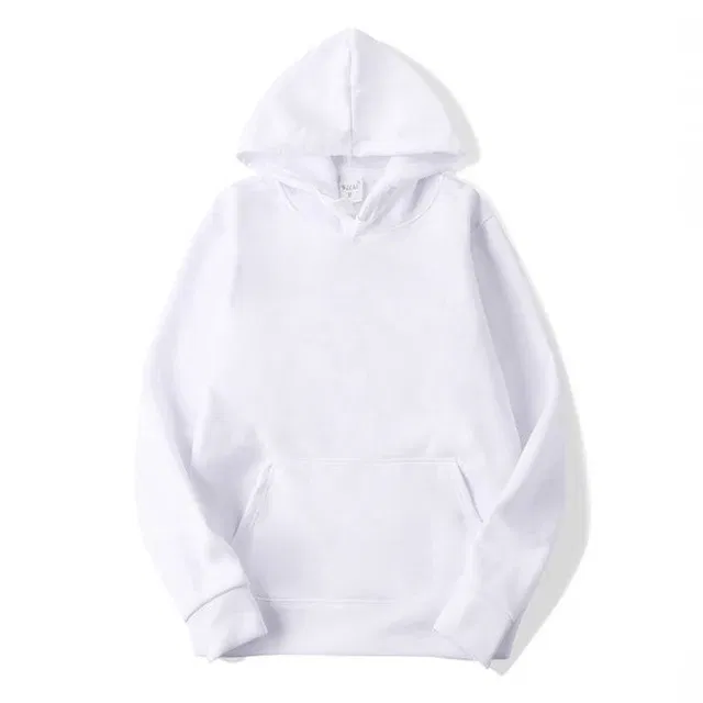 Color: WHITE, Size: XXXL - Plain Sublimation Fleece Hoodies Bulk Wholesale Pullover Men Hooded Sweatshirt Cheap Solid Hoodie For Man Sudaderas Para Hombre