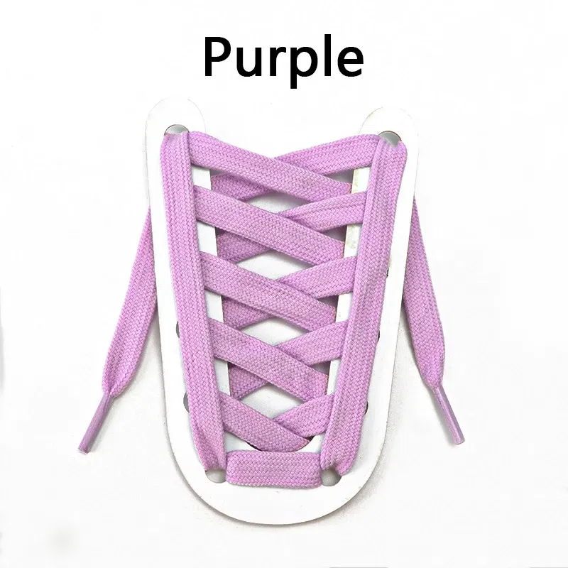 Color: PURPLE, Ships From: CHINA, Length: 120cm - 1 Pair Flat Shoelaces for Sneakers Rugged Wear-resistant Classic Canvas Sports Shoe Laces Women Men Shoelace Solid Double Cotton