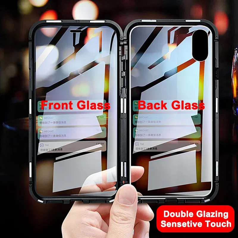 Color: Silver, Bundle: Case & Screen Protector, Material: CANVAS - 360 ?°Full Protection Metal Frame Magnetic Case For OPPO Reno 10 11 Pro 7 4G 7 Z 8 Lite 8Z 5G Double-Sided Glass Cover Cases