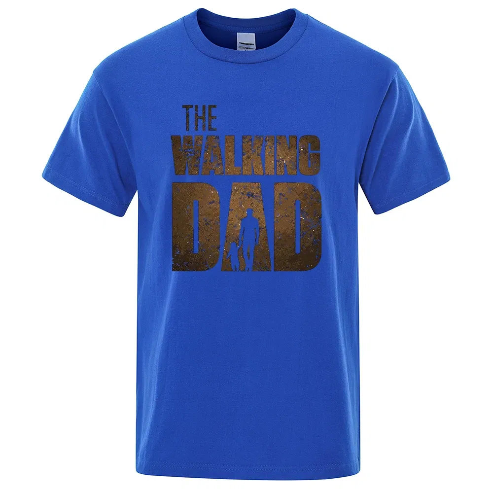 Color: black, Size: XXXL - The Walking Dad Funny Street Printed T-Shirts Men Fashion Summer Tshirt Loose Oversized Cotton Short Sleeves Casual Hip Hop Tees