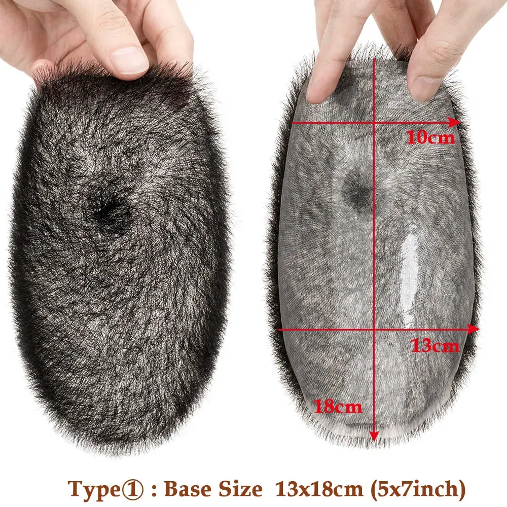 Human Hair Buzz Cut Toupee for Men Ultra Thin PU Black Topper Transparent Biological Scalp Prosthesis Toupee