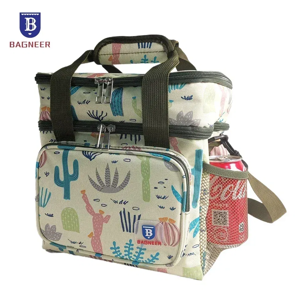 Color: Blue - BAGNEER Thermal Lunch Bag Camping Picnic Food Cooler Bags Insulated Case Waterproof Office School Lunchbag Shoulder Cooling Box