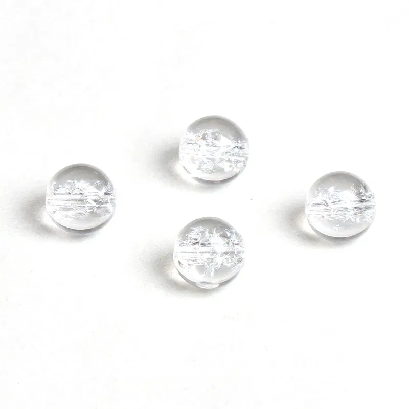 Item Diameter: 8mm - 4A Natural Himalaya Quartz Crystal  Single Bead DIY Jewelry Making