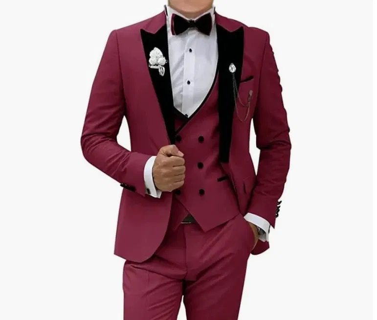 Color: ROYAL BLUE, Size: 4XL - Pink Prom Suit for Men  3 Piece Jacket Vest Pants Set   Peaked Lapel Blazer   Outfit Costume Birthday Party
