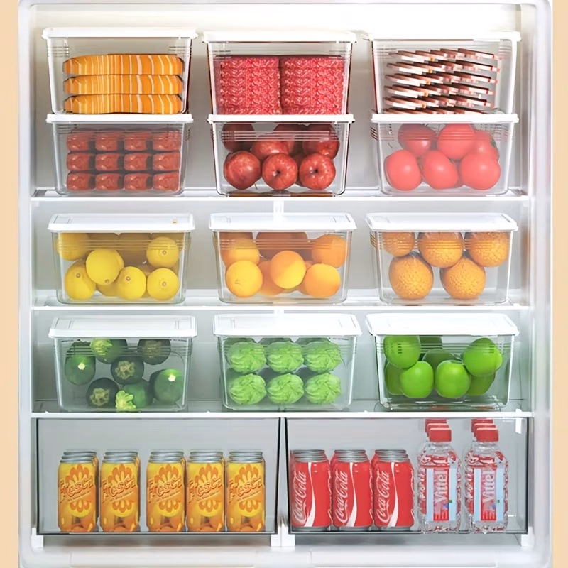 LUKISU 20pcs Food-Grade Plastic Refrigerator Storage Containers – Stackable Organizer Boxes with Lids