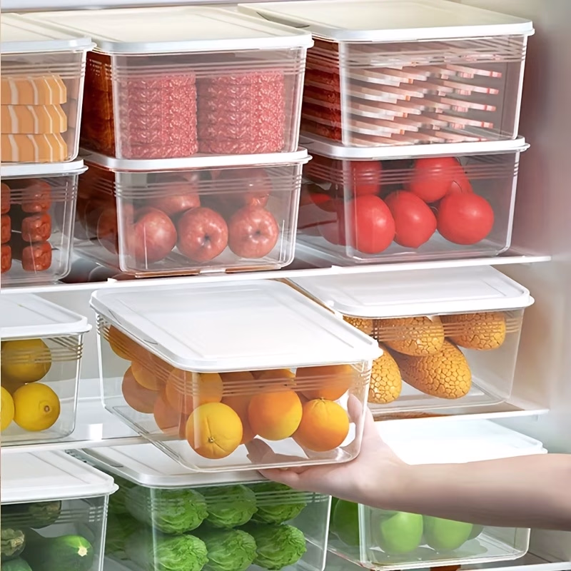 LUKISU 20pcs Food-Grade Plastic Refrigerator Storage Containers – Stackable Organizer Boxes with Lids