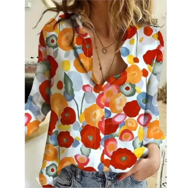 Color: army green, Size: 4XL, Ships From: CHINA - Women New Christmas Shirt Cute Christmas Tree Santa Claus Print Blouses Casual Long Sleeve Button Tops Autumn Blouses Ladies
