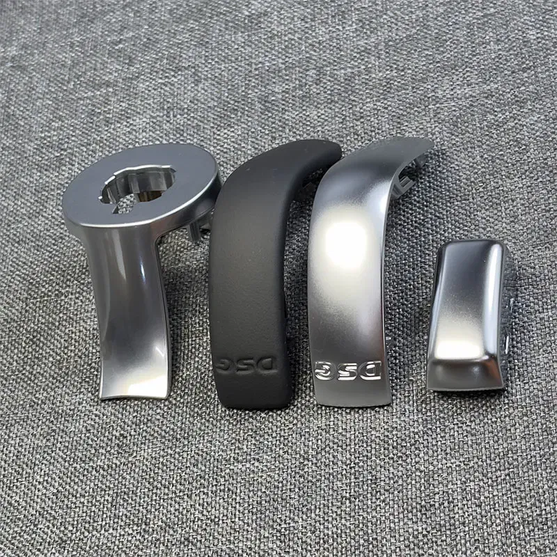 Color Name: Orange - 1PCS Chrome Matt With Leather Shift Knob Gear Side Cover DSG Emblem For VW Golf 6 7 R GTI Passat B7 B8 CC R20 Jetta MK6
