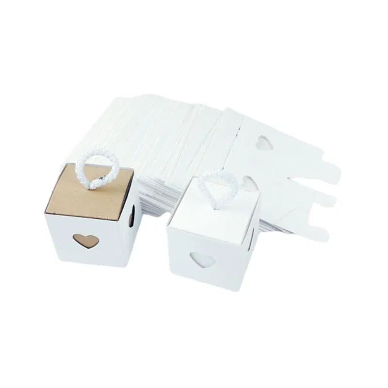 Color: Olive, Gift Box Size: 5x5x5cm, Ships From: CHINA, Gift Bag Size: 9x14cm - 25/50Pcs Kraft Paper Gift Box Square Heart Wedding Favor Candy Box With Rope Hand Packaging Bags Wedding Birthday Party Supplies