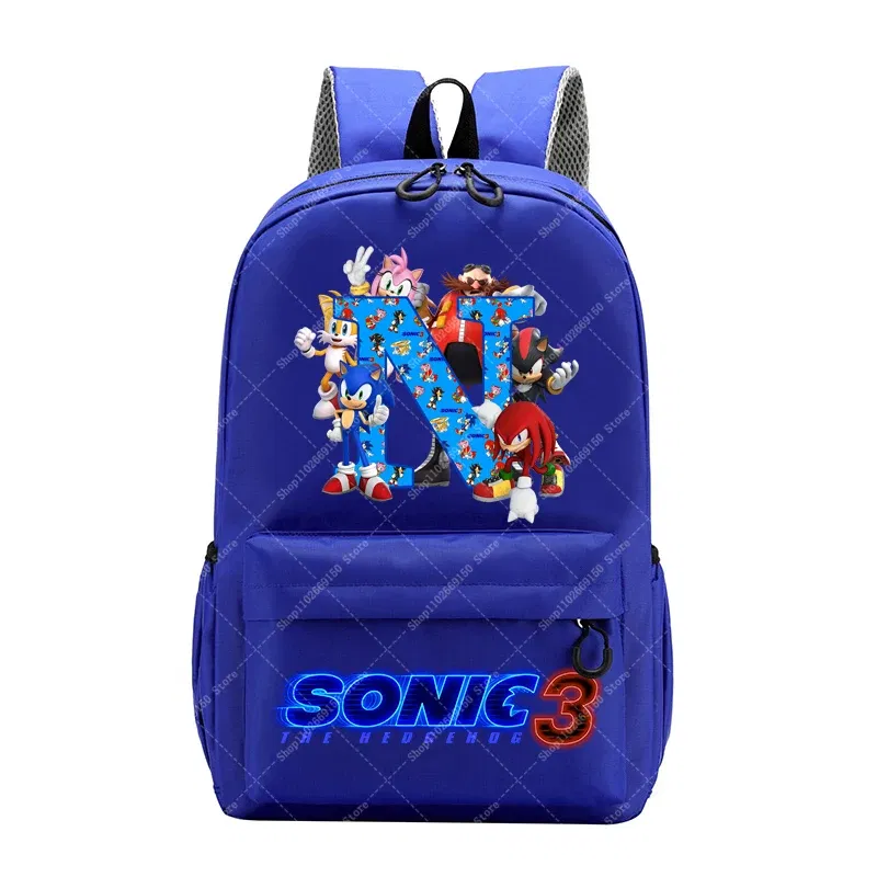 Color: Blue, Size: 12" - Sonics Children Cartoon Schoolbag Kids Anime Cute Backpack Boy Fashion Knapsack Student Casual Shoulders Book Bag Xmas Gift 2025