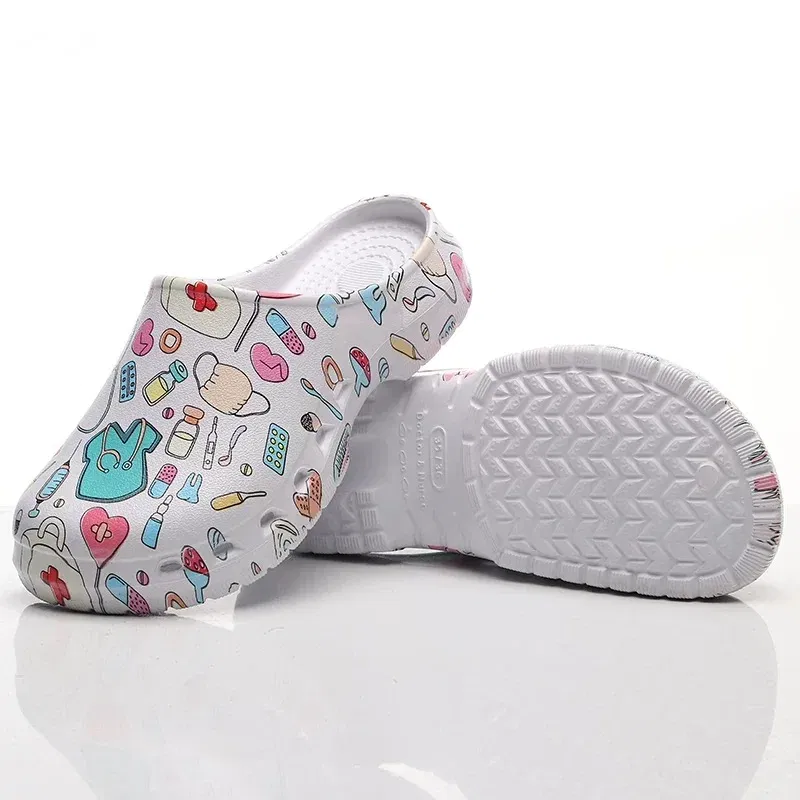 Color: Beige, Shoe Size: 39-40 - Non-slip Nurse Clogs Hospital Doctor Surgical Slippers Women EVA Medical Shoes Dental Nursing Clogs SPA Beauty Salon Shoes Y07