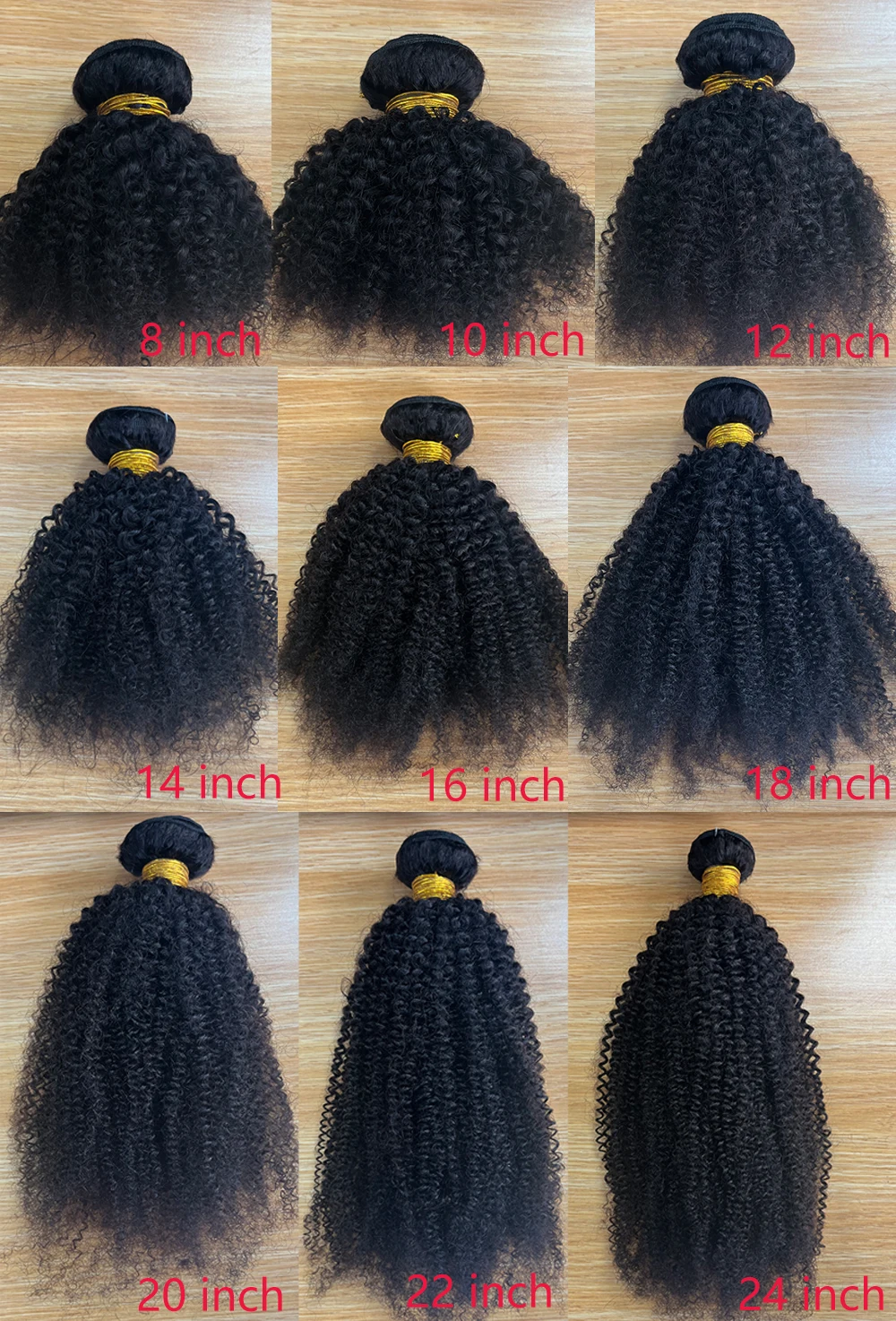Color: Natural Color, Stretched Length: 20inches - Afro Kinky Curly Bundles Brazilian 1/3 Afro Kinky Human Hair Bundles Deal 8-24" Hair Extensions Curly Human Hair Weave For Women