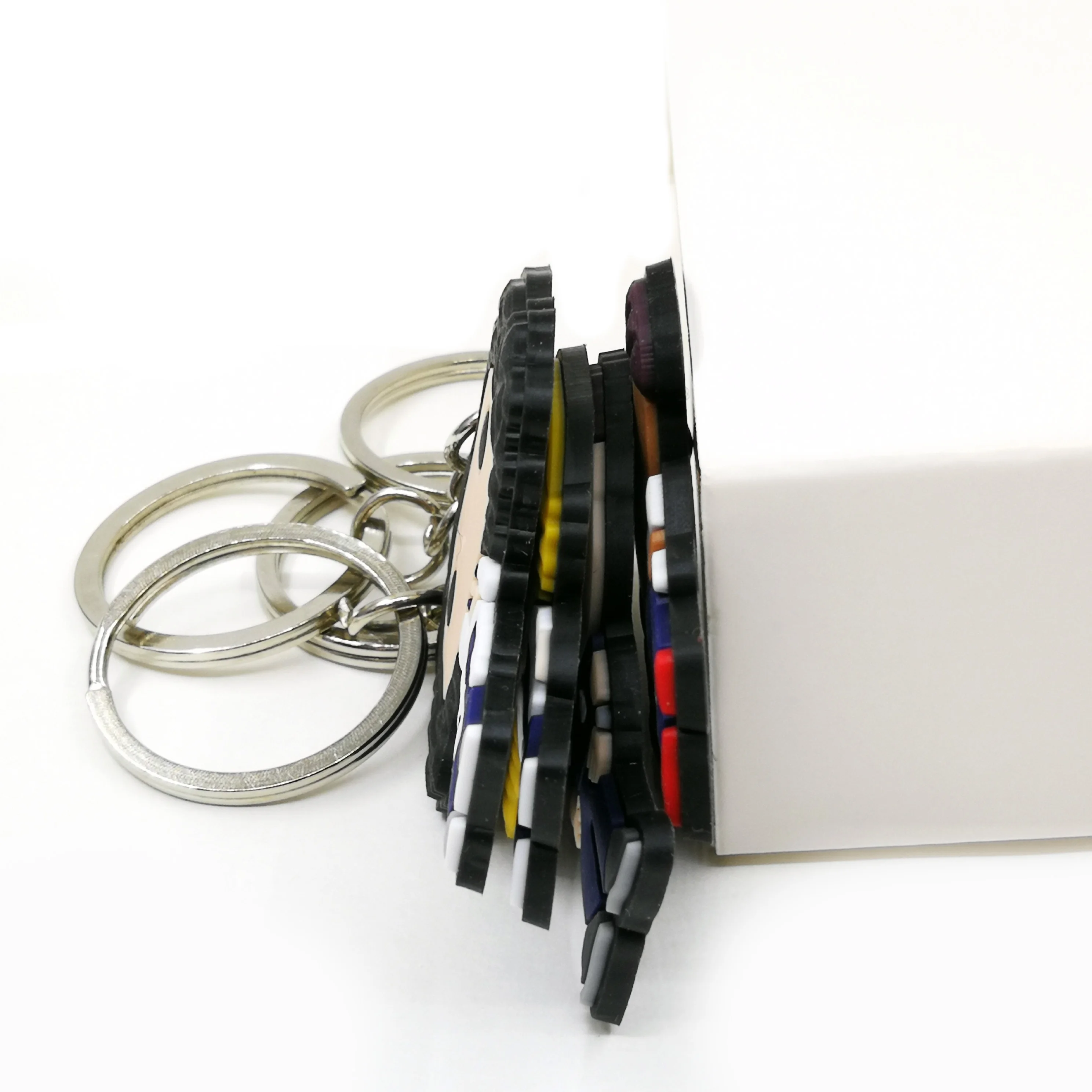 Color: black - 1PCS PVC Rubber Key Ring Classic Anime Figure Mold Doctor Shape Petty Mini Key Holder Accessories Charms Fit Kid Gift Trinkets