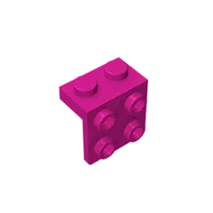 Color: CORAL RED - Gobricks GDS-641 ANGLE PLATE 1X2 / 2X2 compatible with lego 44728 21712 92411 children's toys Assembles Building Blocks