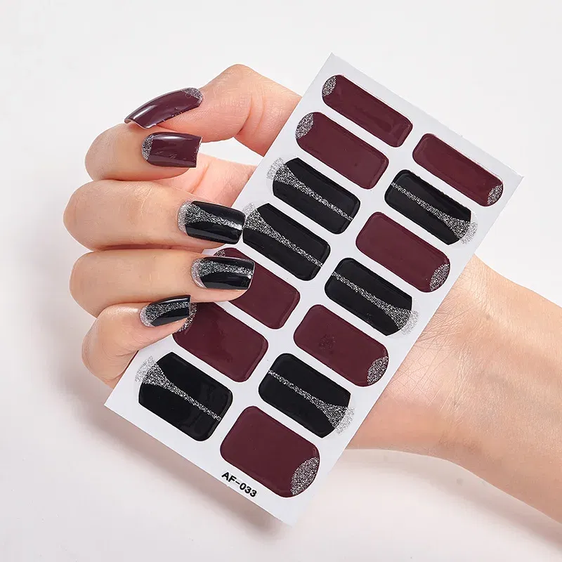 Color: Red - Designer Nail Decals Sticker For Nails Foil Nail Art Stickers 2020 Fashion Nail Minimalist Design Minimalist Design