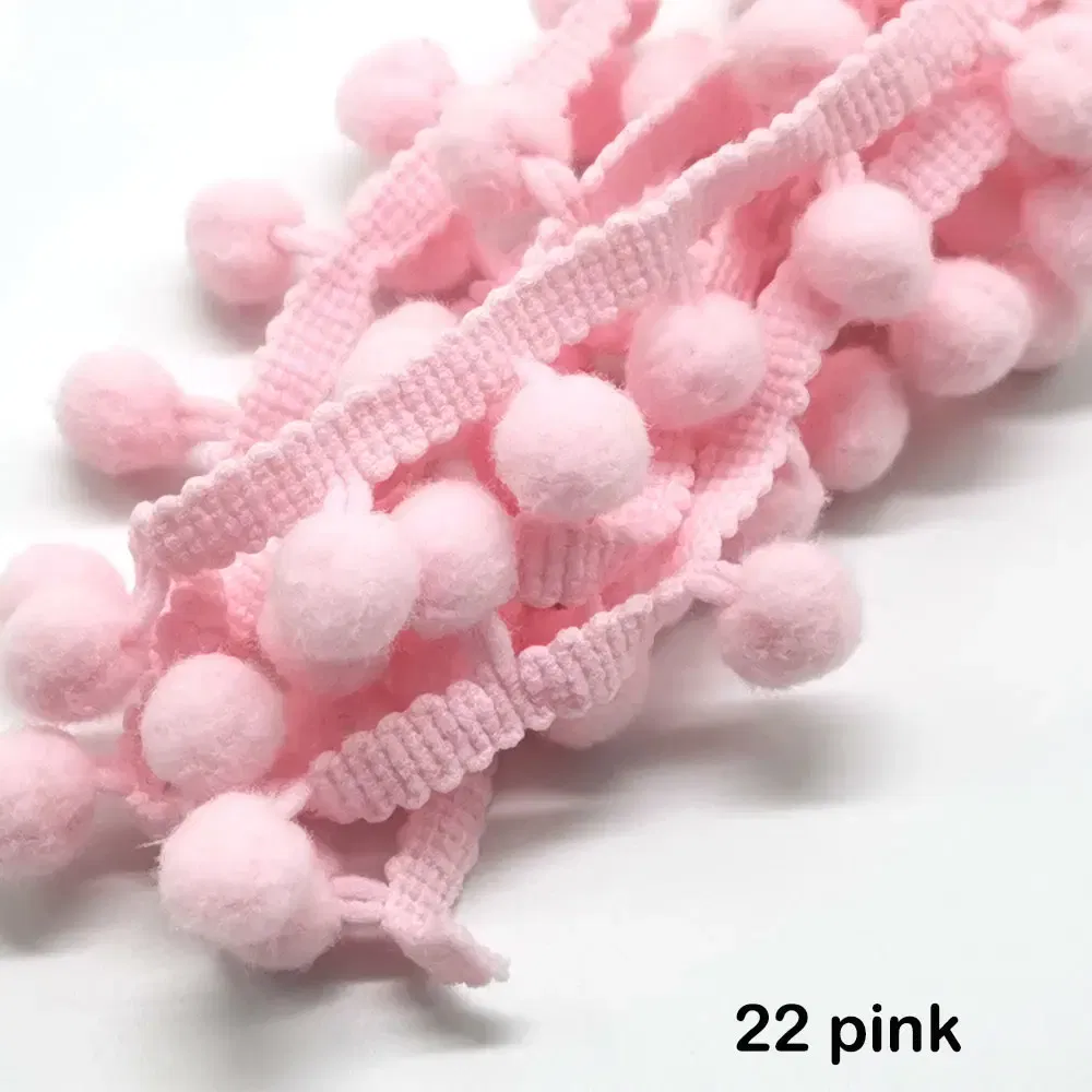Color: Light Coffee, Size: S - 1-5yard Pom pom Fringe Lace Ribbon Pompom Trim Ball Fabric DIY Sewing Tassel Lace Kintted Fabric Handmade DIY Craft Accessorie