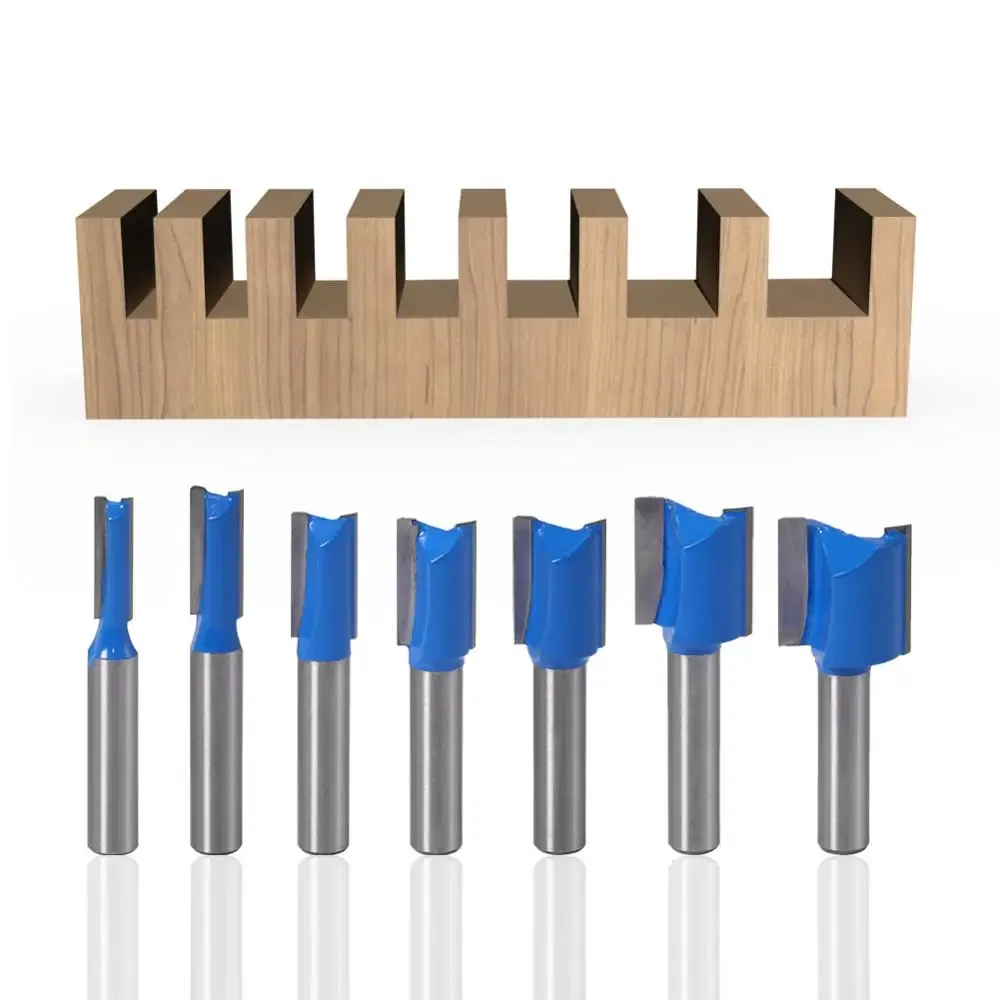 Cutting Edge Length: 29mm - 1PCS 8mm Shank Straight Woodworking Router Bit Set Carpenter Milling Cutter 6/8/10/12/14/18/20mm Cutting Diameter