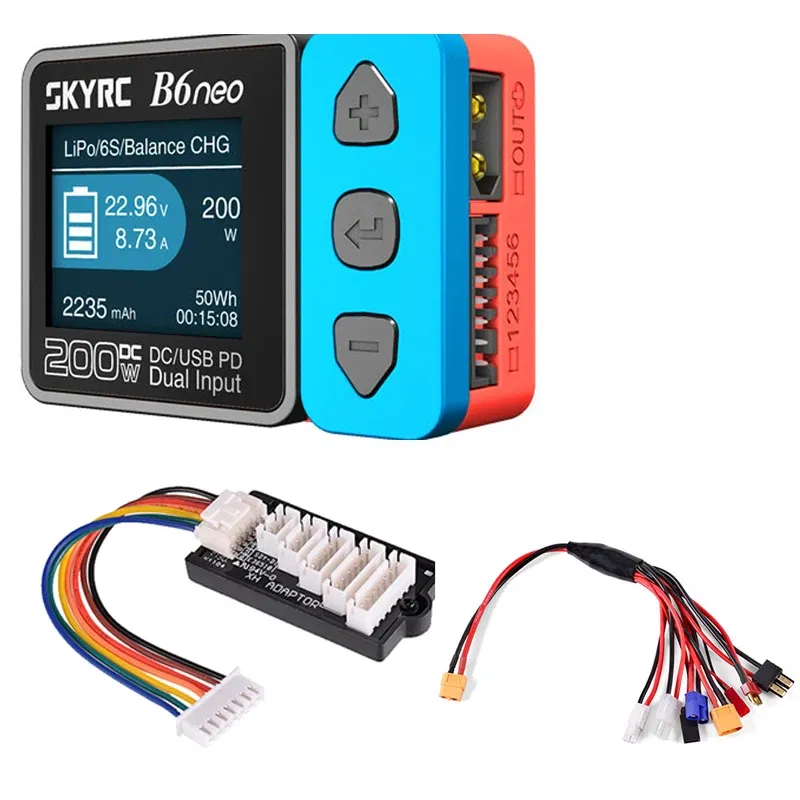 Color: green - 2023 NEW SkyRC B6 Neo Smart Charger DC 200W PD 80W LiPo Battery Balance Discharger SK-100198 B6 Neo