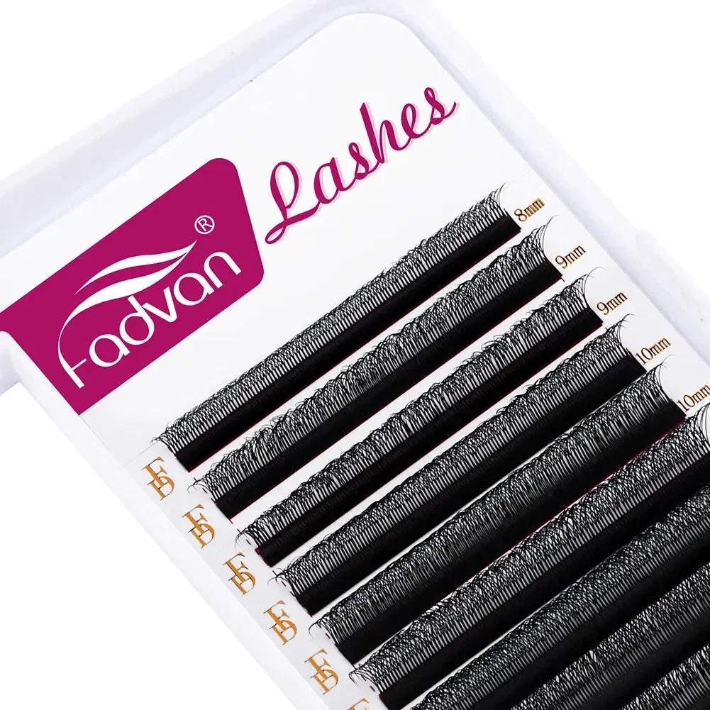 Curl: D, Length: 14mm - Fadvan 4D W In Shape Eyelash Extension Premade Volume Fans Soft Style Mink Easy To Embellish Natural False Eyelashes