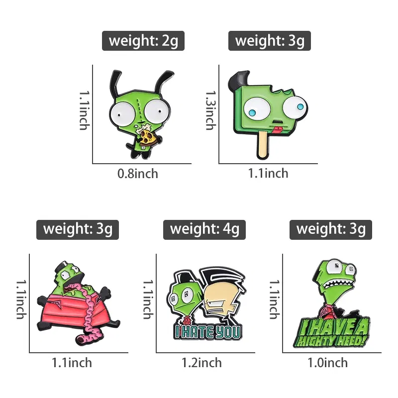 Metal color: Blue white zinc plated - Cartoon Anime Brooch Enamel Pins Custom Metal Animal Badges Lapel Accessories Sweater Women Men Jewelry Gift Friends Wholesale