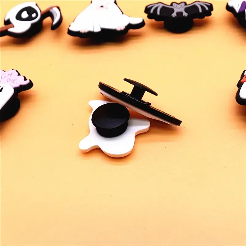 Color: Black, Ships From: CHINA - 1pcs Funny Cute Ghosts Shoes Charms Jeans Magic Shoe Badges Buckle Lovely Death Shoe Upper Clip Decorations Kids Gifts Wholesale